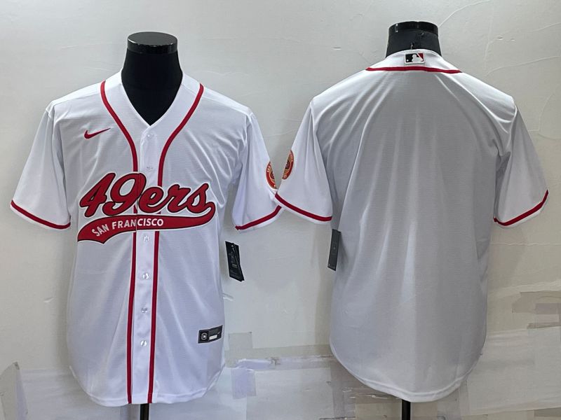 Men San Francisco 49ers Blank White 2022 Nike Co branded NFL Jersey